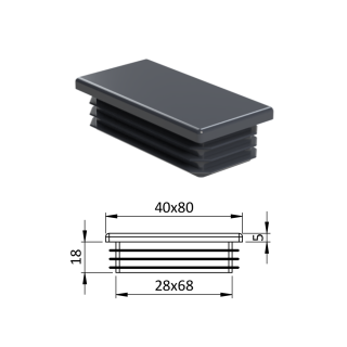 Krytka plastová 40 x 80 mm