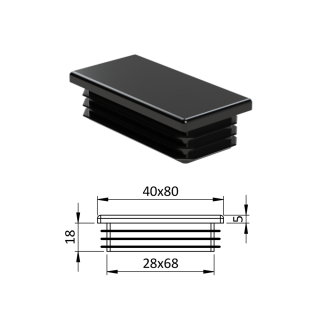 Krytka plastová 40 x 80 mm