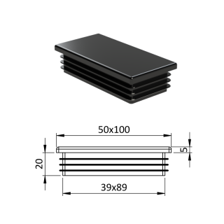 Krytka plastová 50 x 100 mm