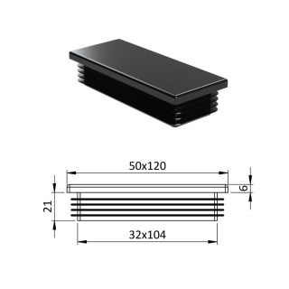 Krytka plastová 50 x 120 mm