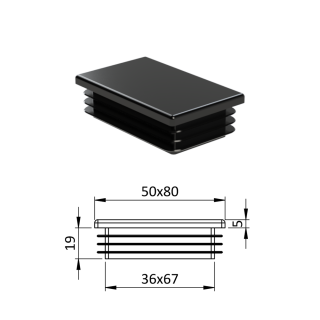 Krytka plastová 50 x 80 mm