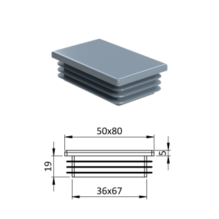 Krytka plastová 50 x 80 mm