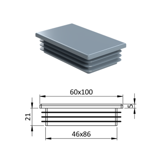 Krytka plastová 60 x 100 mm