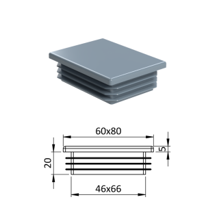 Krytka plastová 60 x 80 mm
