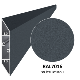 Profil na výplň 108x16mm, materiál EN AW-6060 T66, hliník s povrchovou úpravou,práškové lakovanie so štruktúrou, antraci