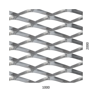 DOPRODEJ! Tahokov AL, kosočtvercové oko, můstek: 11mm, 1000x2000x1.5mm