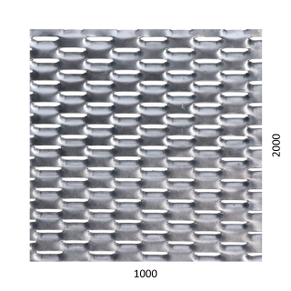 Tahokov Fe, oko: 47x18mm, můstek: 8mm (1000x2000x1,5mm), orientace oka: rozměr oka 47mm je rovnoběžný s rozměrem desky 1