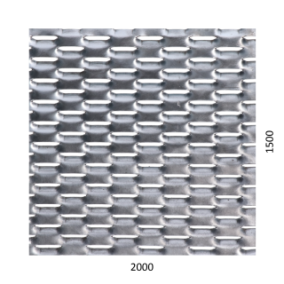 Tahokov Fe, oko: 47x18mm, můstek: 8mm (2000x1500x1,5mm), orientace oka: rozměr oka 47mm je rovnoběžný s rozměrem desky 2