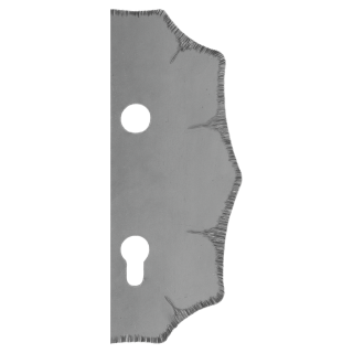 Štít 230x93x3mm s otvory, rozteč 90mm, otvor pro kliku ø 19,5mm, zdobený, pravý, pro zámek ZM90/80