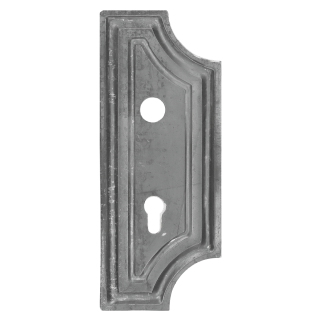 DOPRODEJ! Štítek s otvory na dveře-kovaný 280x112x3mm, rozteč 90mm, díra ø22 mm, pravý