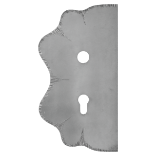 Štít 250x135x3mm s otvory, rozteč 72mm, otvor pro kliku ø 19,5mm zdobený, levý, pro zámek ZMH331