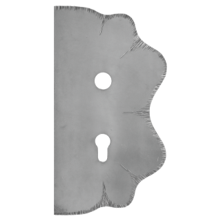 Štít 250x135x3mm s otvory, rozteč 72mm, otvor pro kliku ø 19,5mm, zdobený, pravý, pro zámek ZMH331