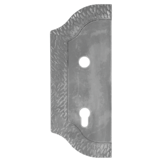 Štít 265x105x3mm s otvory, rozteč 90mm, otvor pro kliku ø 19mm, zdobený, levý, pro zámek ZM90/80