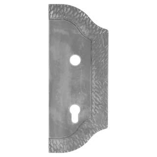 Štít 265x105x3mm s otvory, rozteč 90mm, otvor na kliku ø 19mm, zdobený, pravý, pro zámek ZM90/80