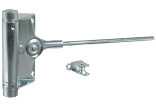 Dverový pružinový zatvárač pozinkovaný H - 125mm, L - 240mm, max. hmotnosť dverí 60kg