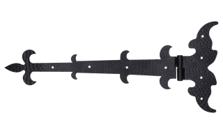 Kování ozdobné, 225x522x3mm, pravé, matní povrch RAL9005