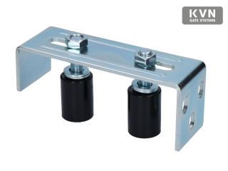 Horní vedení vrat 165x75x55mm, nastavitelná šířka 36-84mm, 2x nylon. vodící válečky 30x35mm