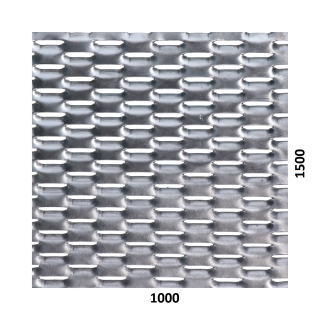 Tahokov Zn, oko: 47x18mm, mostík: 8mm (1000x1500x1,5mm), orientace oka: rozměr oka 47mm je rovnoběžná s rozměrem tabule