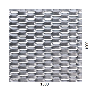 Tahokov Zn, oko: 47x18mm, mostík: 8mm (1500x1000x1,5mm), orientace oka: rozměr oka 47mm je rovnoběžná s rozměrem tabule