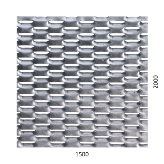 Tahokov Zn, oko: 47x18mm, mostík: 8mm (1500x2000x1,5mm), orientace oka: rozměr oka 47mm je rovnoběžná s rozměrem tabule